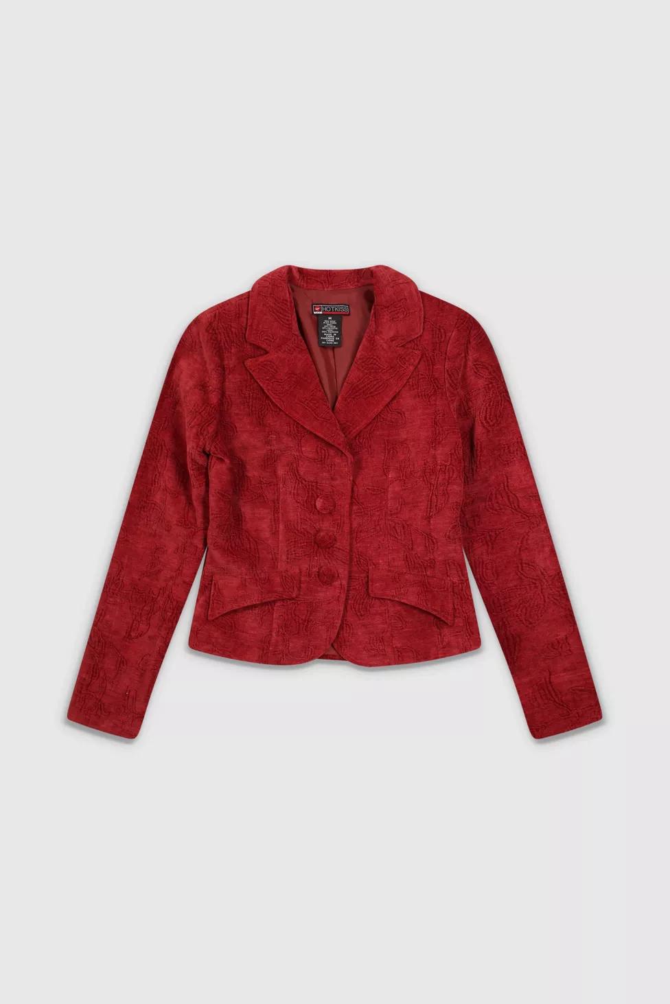 Vintage 90s Textured Red Blazer by URBAN OUTFITTERS