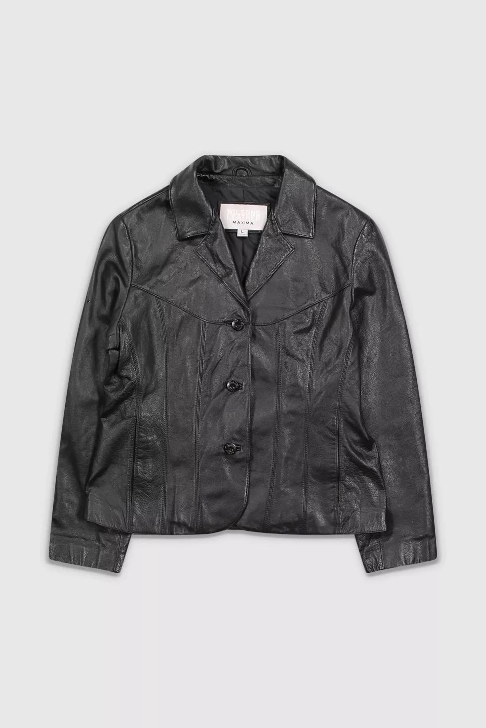 Vintage 90s Wilsons Leather Black Jacket by URBAN OUTFITTERS