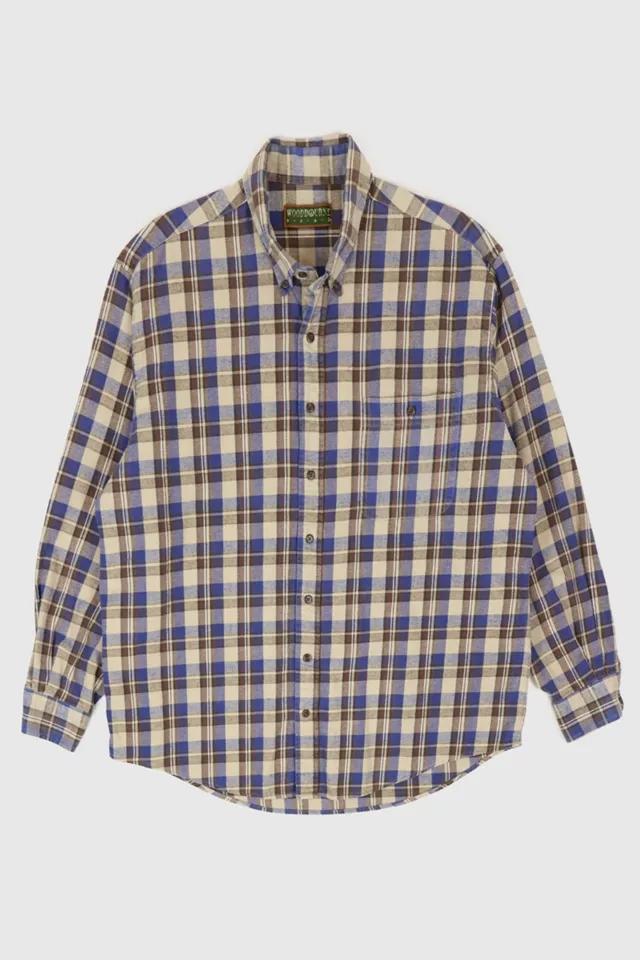 Vintage Blue Plaid Button Down Shirt by URBAN OUTFITTERS