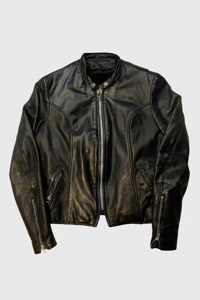 Vintage Brooks Cafe Racer Motorcycle Leather Jacket by URBAN OUTFITTERS