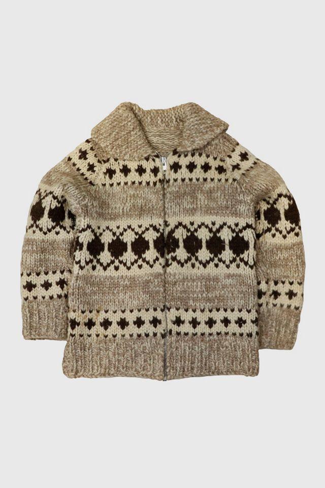 Vintage Hand Knit Zip Sweater by URBAN OUTFITTERS