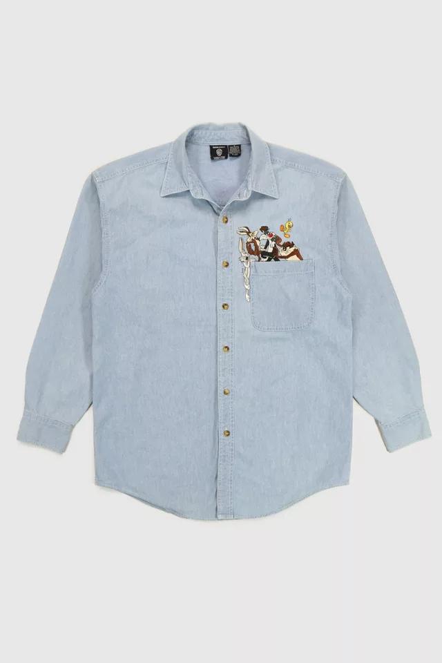 Vintage Looney Tunes Button-Down Shirt by URBAN OUTFITTERS