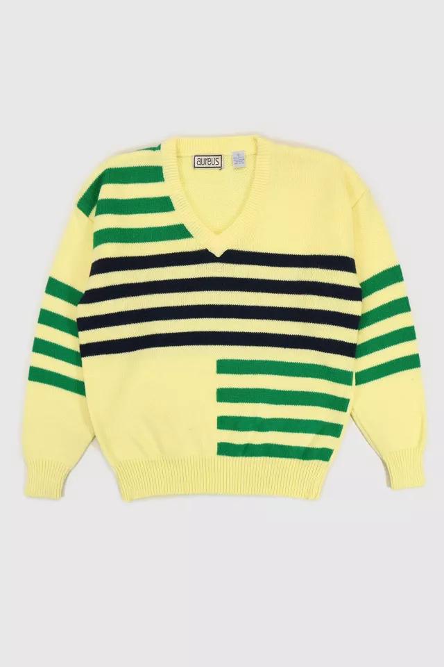 Vintage Striped V-Neck Sweater by URBAN OUTFITTERS