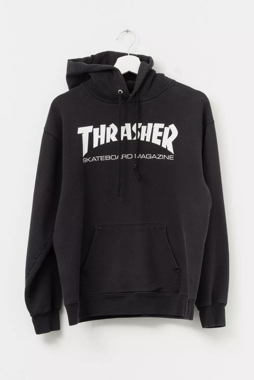 Vintage Y2K Distressed Black Thrasher Magazine Hoodie Sweatshirt by URBAN OUTFITTERS