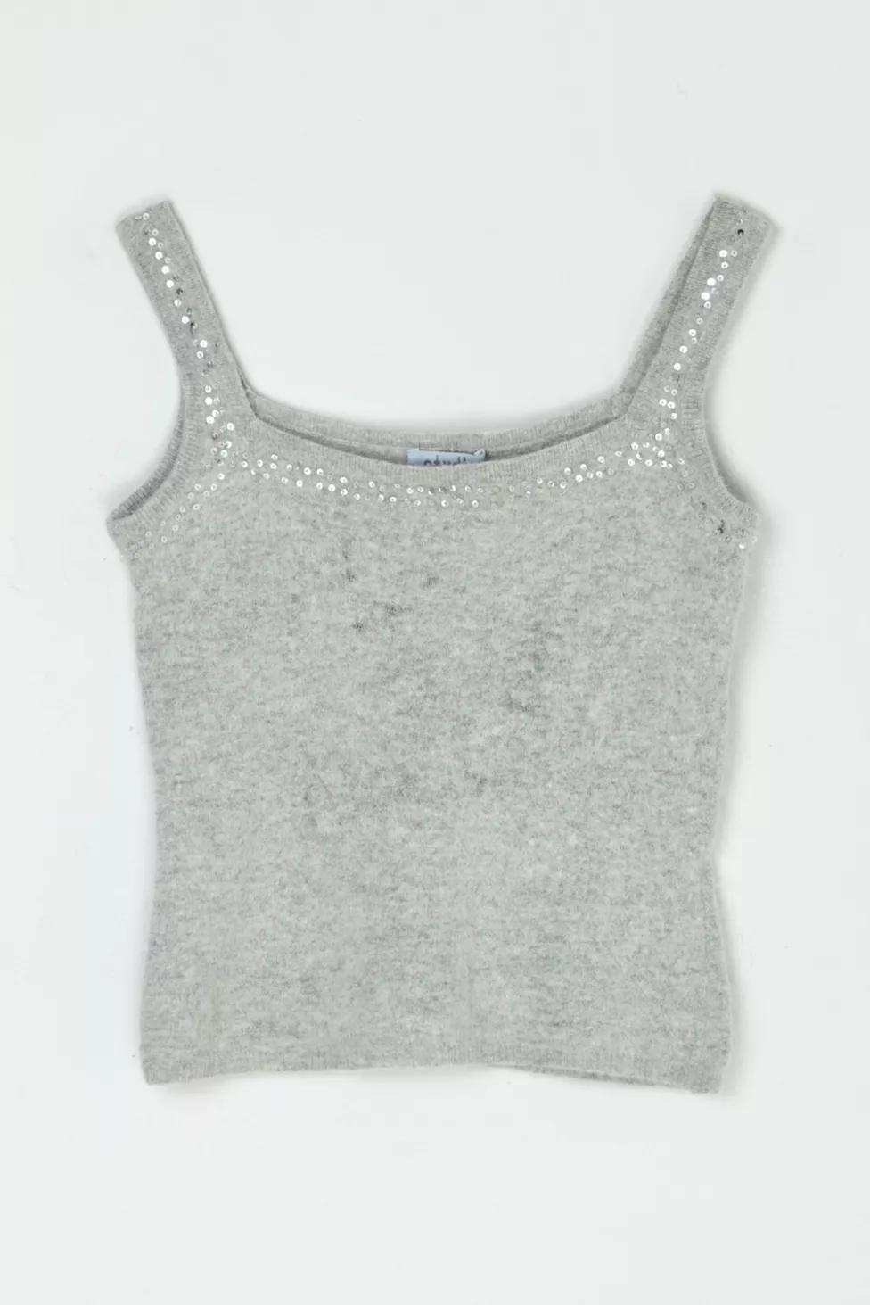 Vintage Y2K Lambswool Knit Sequin Tank Top by URBAN OUTFITTERS