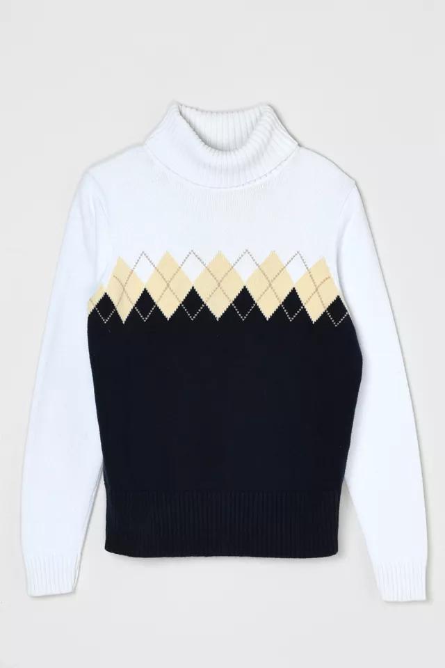 Vintage Y2k Argyle Knit Turtleneck Sweater by URBAN OUTFITTERS