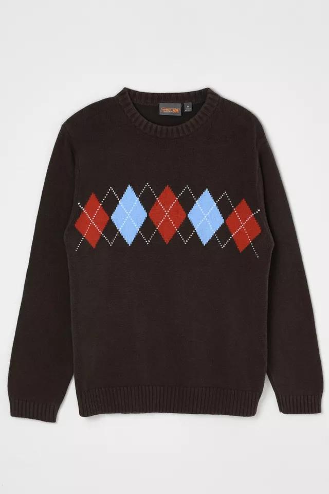 Vintage Y2k Dark Brown Argyle Sweater by URBAN OUTFITTERS