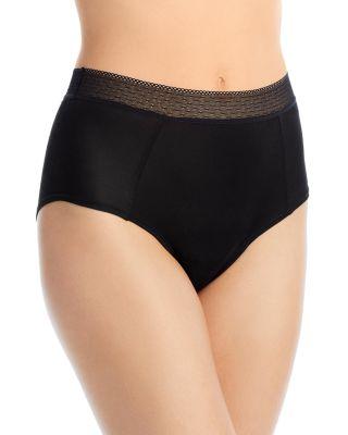 Silk High Waisted Lace Trim Briefs by UWILA WARRIOR