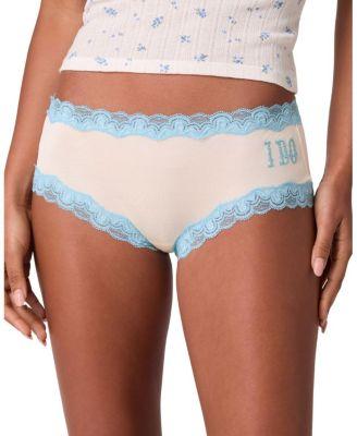Women's Soft Silk 'I DO' Bridal Lace Trim Brief by UWILA WARRIOR