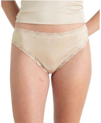 Women's Soft Silk Lace Trim Thong by UWILA WARRIOR