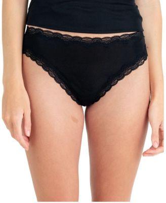 Women's Soft Silk Lace Trim Thong by UWILA WARRIOR