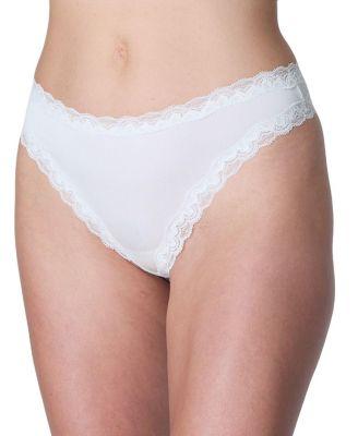 Women's Soft Silk Lace Trim Thong by UWILA WARRIOR