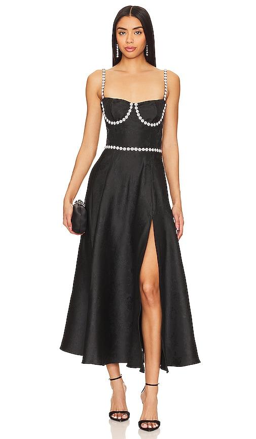 V. Chapman Cora Corset Midi Dress in Black by V. CHAPMAN