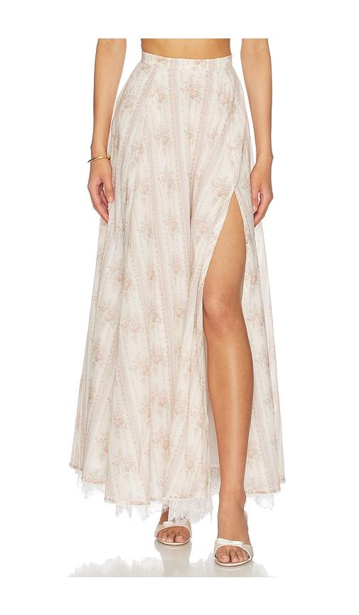 V. Chapman Enzo Maxi Skirt in Beige by V. CHAPMAN