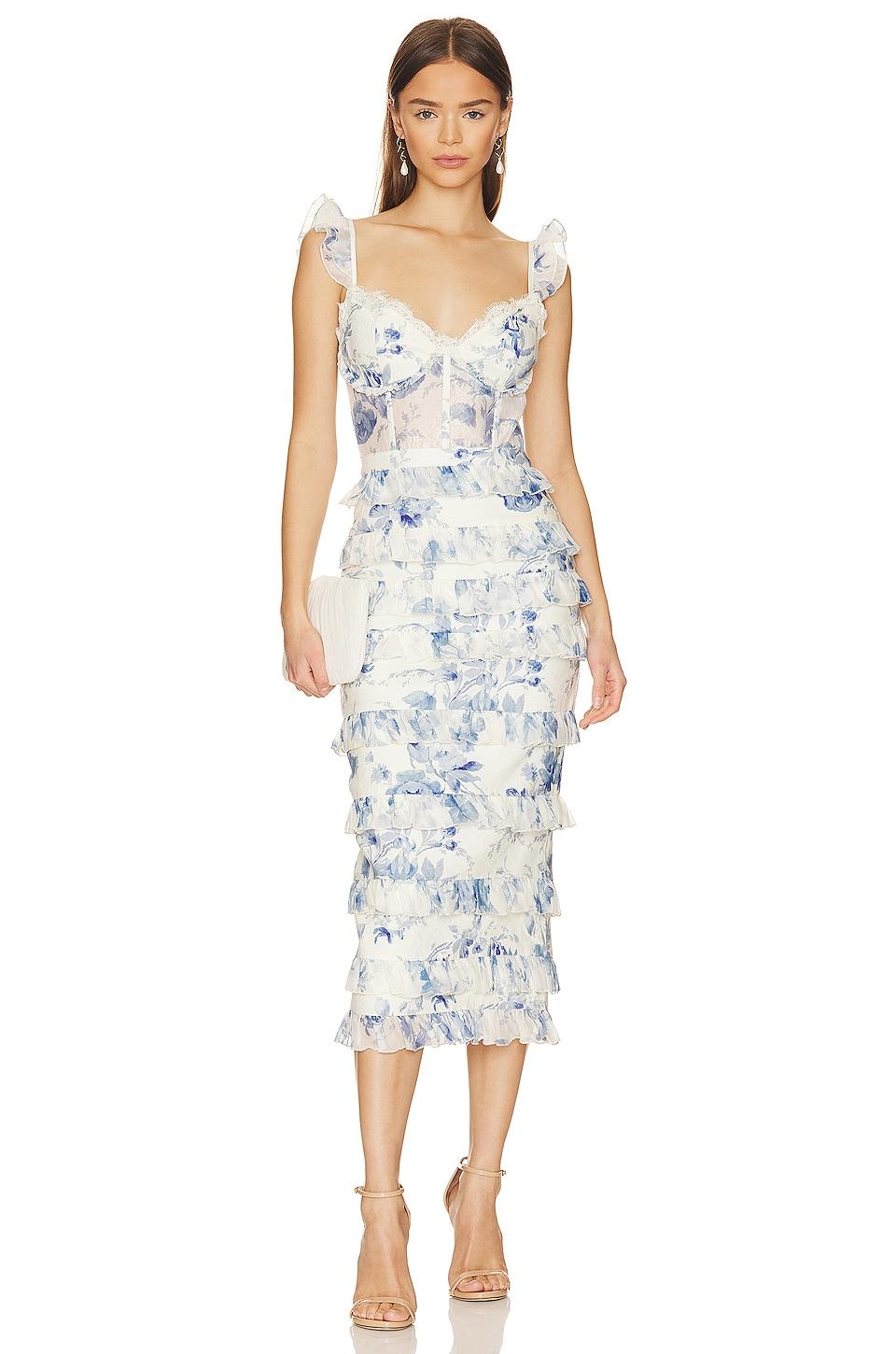 V. Chapman Fiorenza Midi Dress in White by V. CHAPMAN