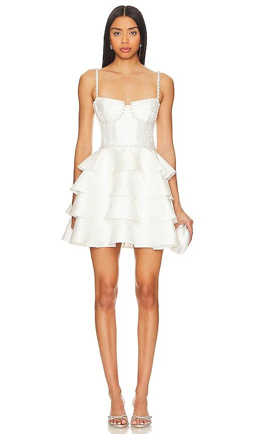 V. Chapman Luciana Corset Mini Dress in White by V. CHAPMAN