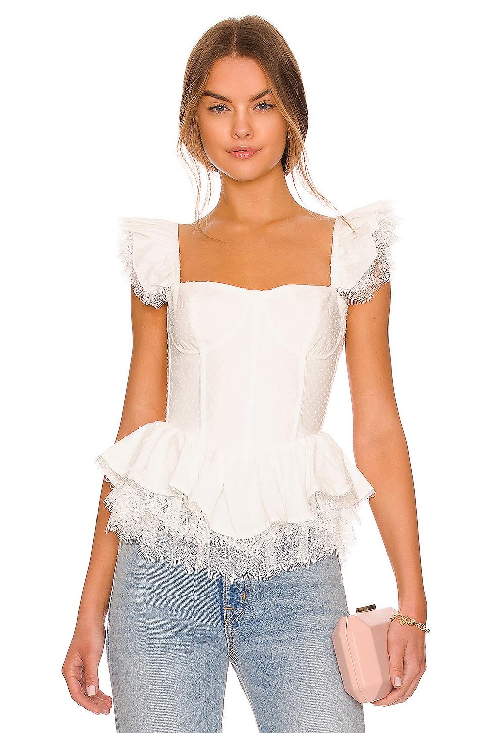 V. Chapman Sorento Corset Top in White by V. CHAPMAN