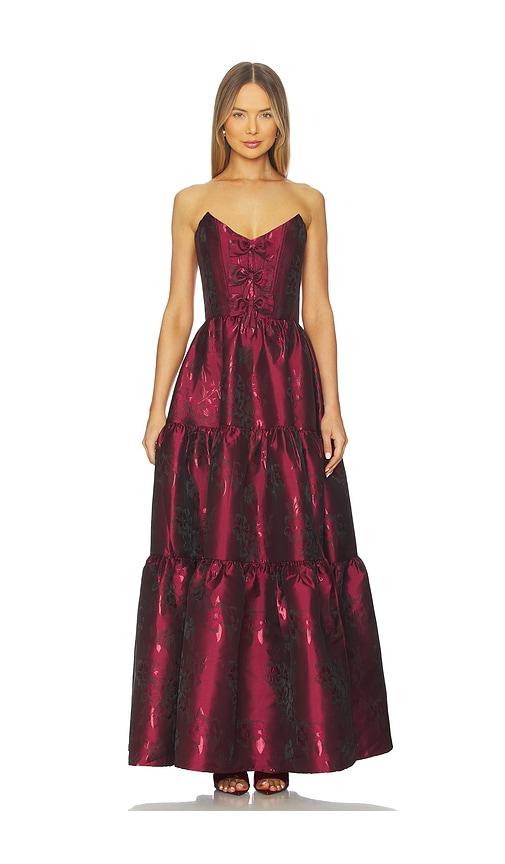 V. Chapman Vida Gown in Burgundy by V. CHAPMAN