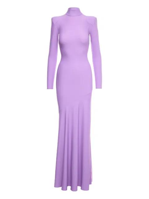 high-neck flared dress by V:PM ATELIER