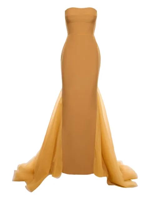strapless tulle-overlay gown by V:PM ATELIER