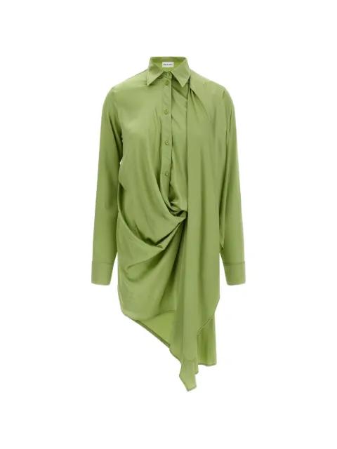 Isadora asymmetrical draped shirt dress by VAILLANT STUDIO