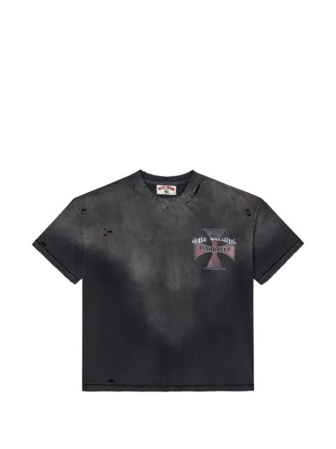 Chopper distressed-effect cotton T-shirt by VALE