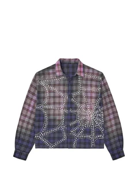Inferno crystal-embellished flannel shirt by VALE