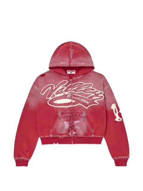 Religion distressed-effect hoodie by VALE