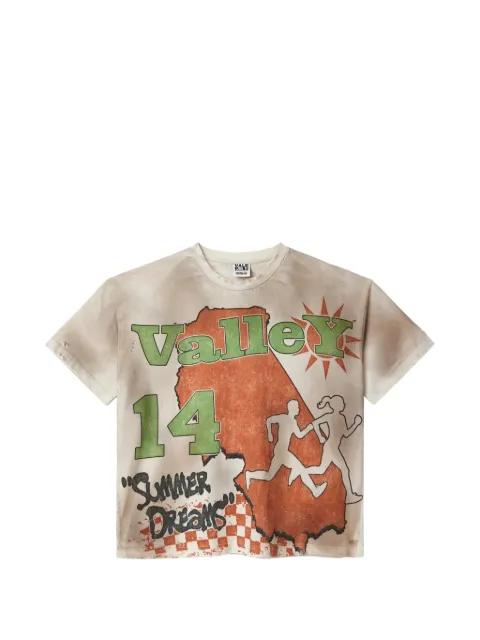 Running Club graphic-print distressed T-shirt by VALE