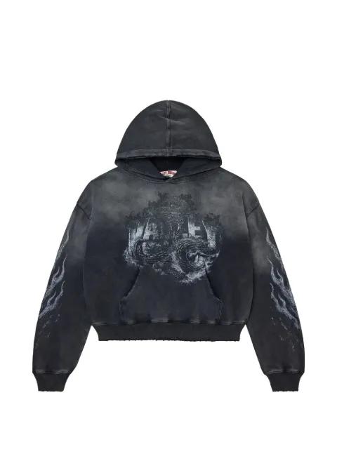 Serpent faded-effect hoodie by VALE