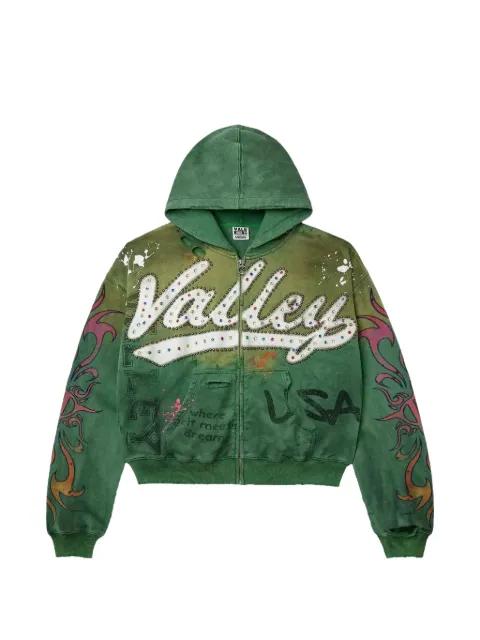 crystal-embellishment hoodie by VALE