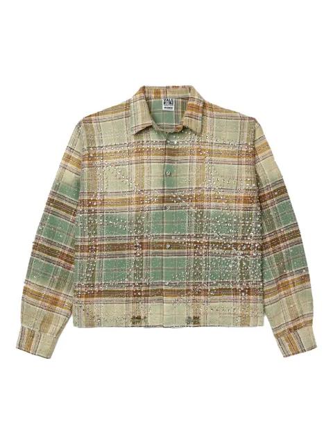 jewel-embellished flannel shirt by VALE