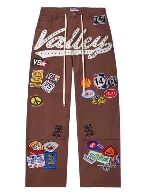 jeweled patch valley carpenter trousers by VALE