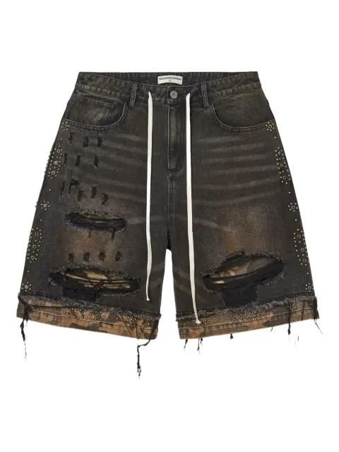 studded ripped shorts by VALE