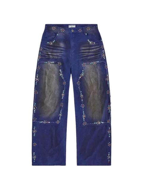 studded wide-leg jeans by VALE