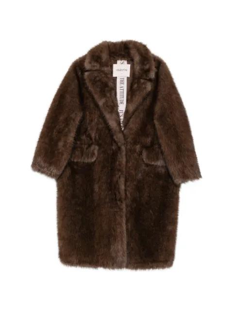 faux-fur notched-lapels coat by VALENTINI 1972