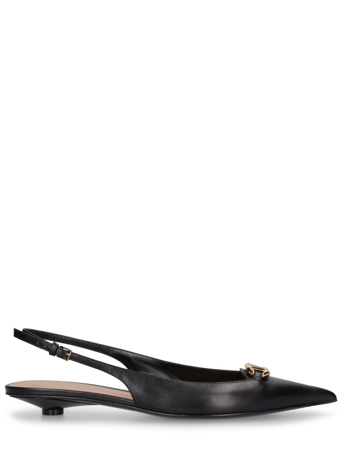 20mm Moon Logo Leather Slingback Sandals by VALENTINO