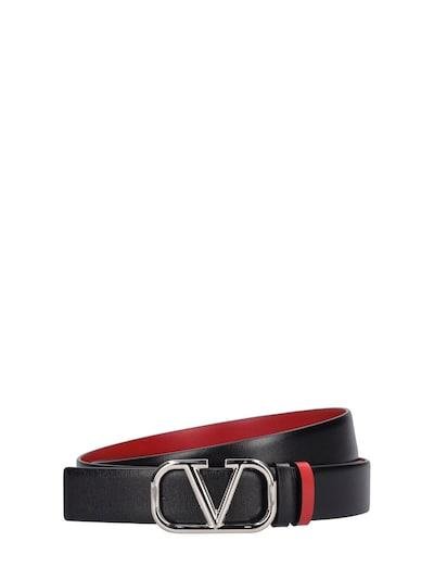 30mm Vlogo reversible leather belt by VALENTINO