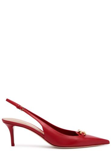 60 Vlogo leather slingback pumps by VALENTINO