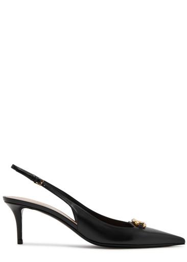 60 Vlogo leather slingback pumps by VALENTINO