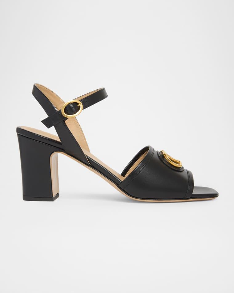 75mm VLogo Signature Leather Sandals by VALENTINO