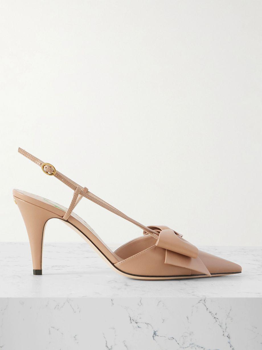 85 Bowow bow-detailed leather slingback pumps by VALENTINO