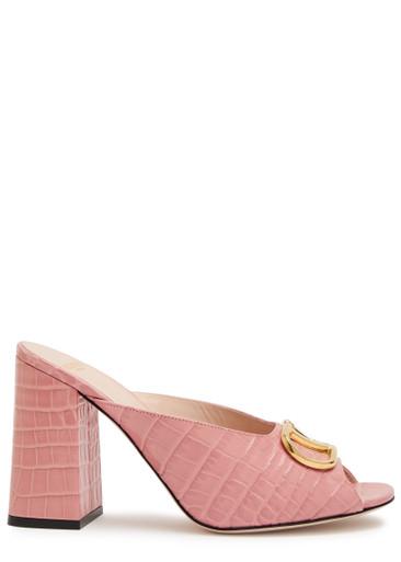 90 Vlogo crocodile-effect leather mules by VALENTINO