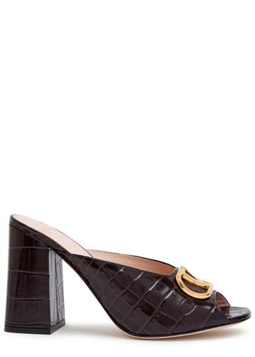 90 Vlogo crocodile-effect leather mules by VALENTINO