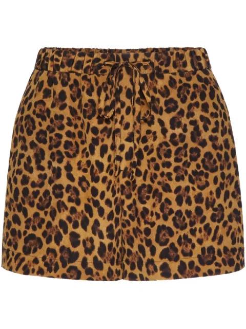 Animalier crepe de chine shorts by VALENTINO