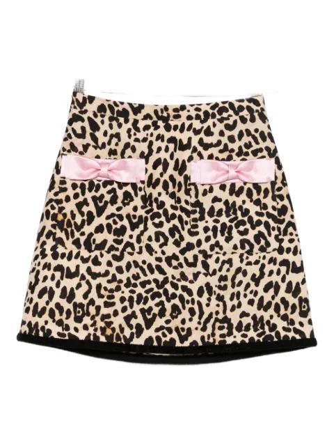 Animalier-print bow-detail mini skirt by VALENTINO Animalier-print bow-detail mini skirt by VALENTINO