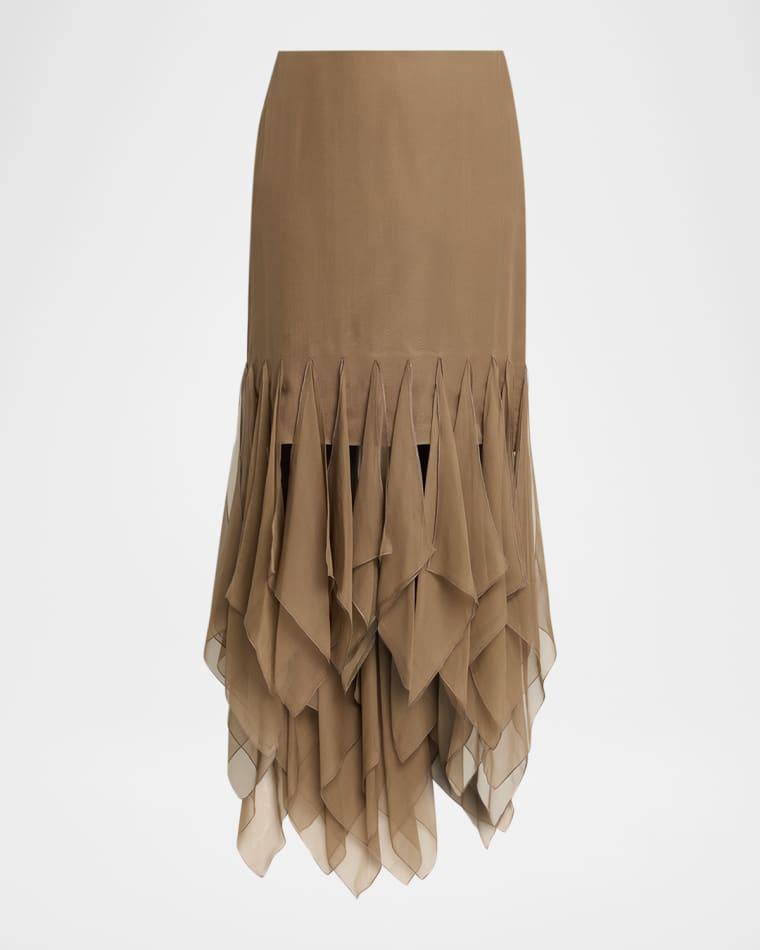 Asymmetrical Chiffon Skirt by VALENTINO