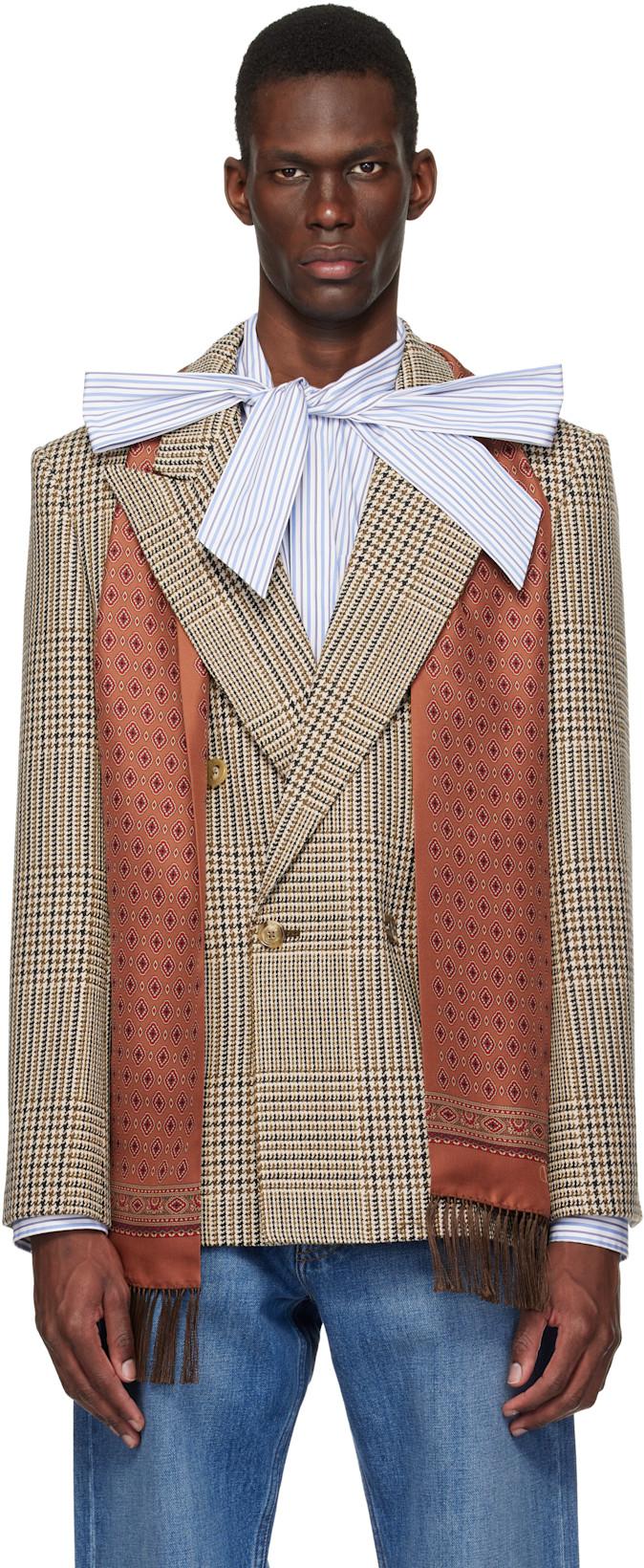 Beige Double-Breasted Blazer by VALENTINO