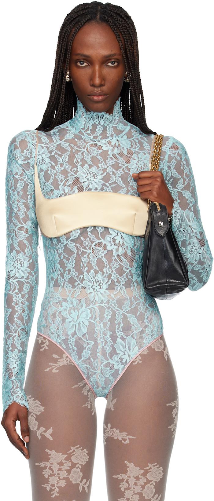 Beige Duchesse Bra Top by VALENTINO