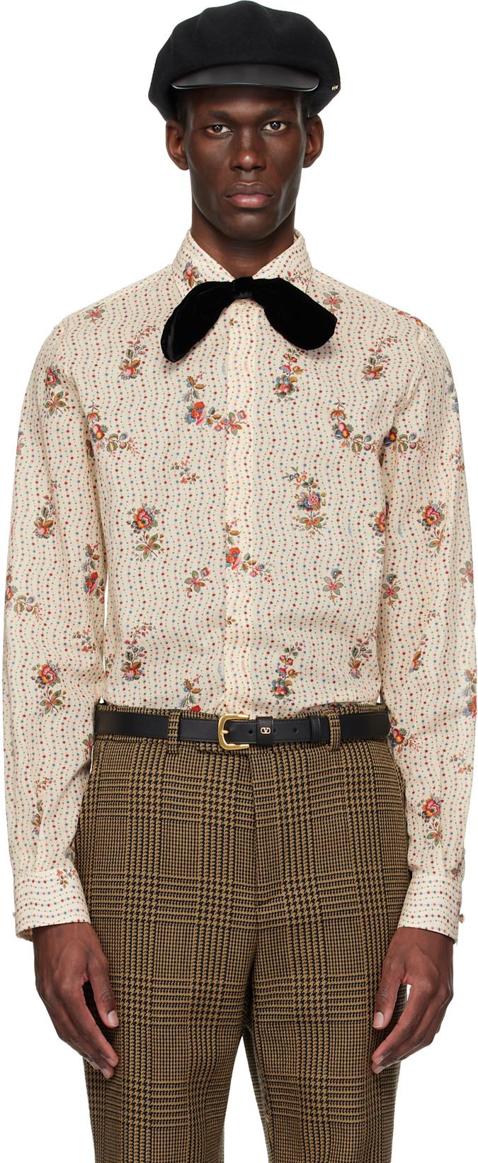 Beige Papier Floral Shirt by VALENTINO
